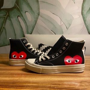 comme des garcons converse high top chuck taylors